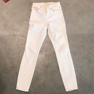 Madewell White High Riser Skinny Jeans